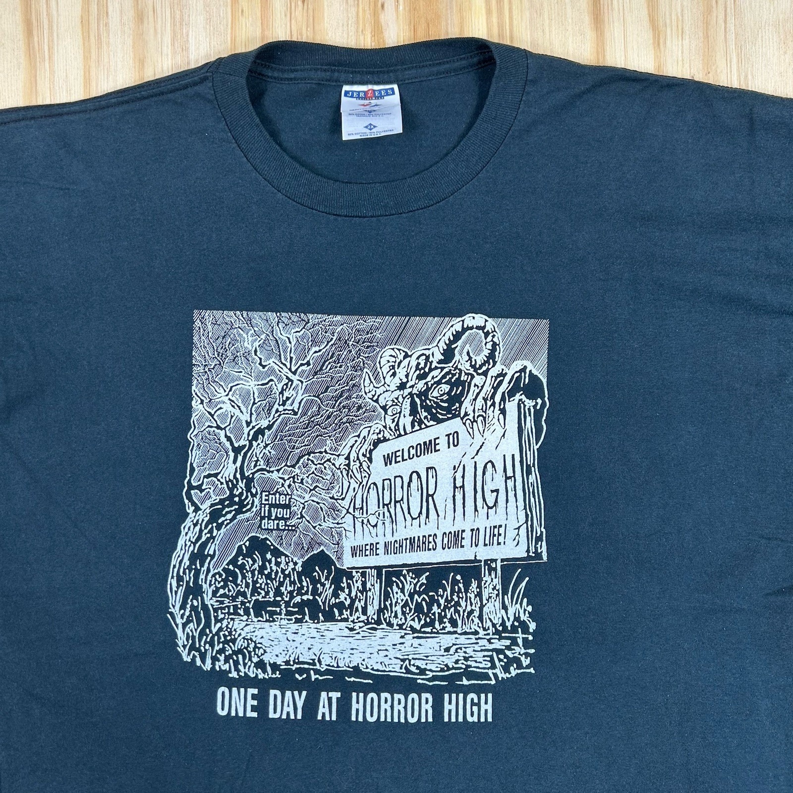 Vintage 90s Horror High Tshirt Size 2xl Rare Halloween Haunted Black